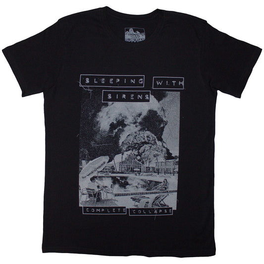 Black t-shirt with “Sleeping With Sirens” and “Complete Collapse” design, size XX-Large.