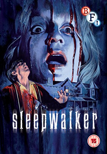 DVD cover art showing a terrified woman with blood, a man, and a house.