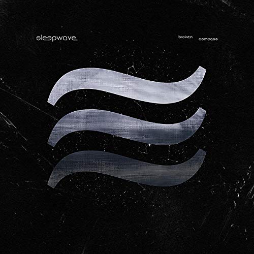 CD cover for Sleepwave’s “Broken Compass” with abstract white lines on black.