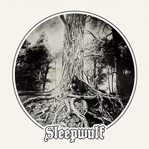 Black and white album cover depicting a tree with a wolf at its base.