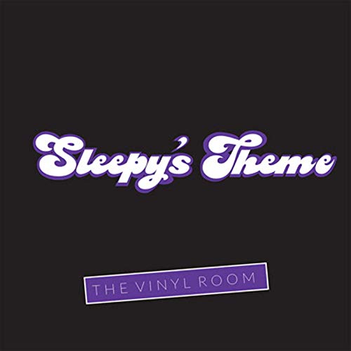 Album cover with white text Sleepy's Theme and a purple box reading The Vinyl Room.