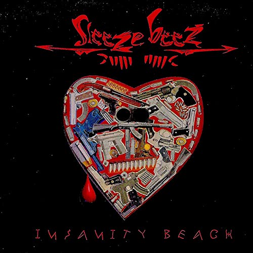 CD cover: heart-shaped collage of guns with red text and blood drop.