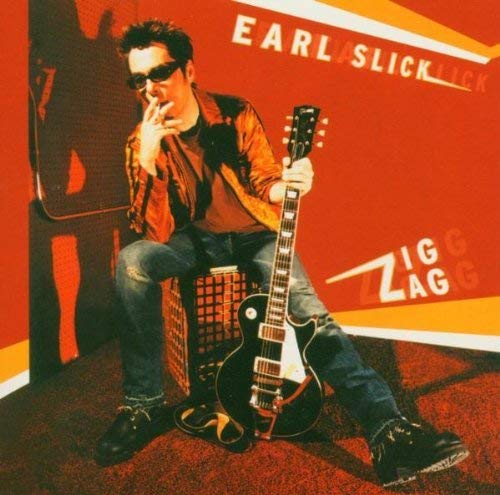 Musician with guitar, album cover for "Zig Zag" by Earl Slick.