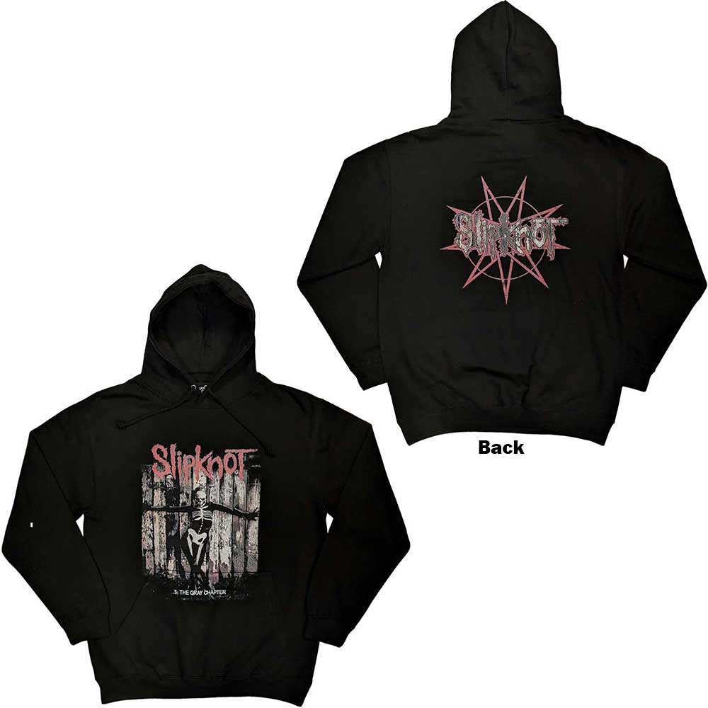 Gray Slipknot hoodie with back print, size XX-Large, depicting album artwork.