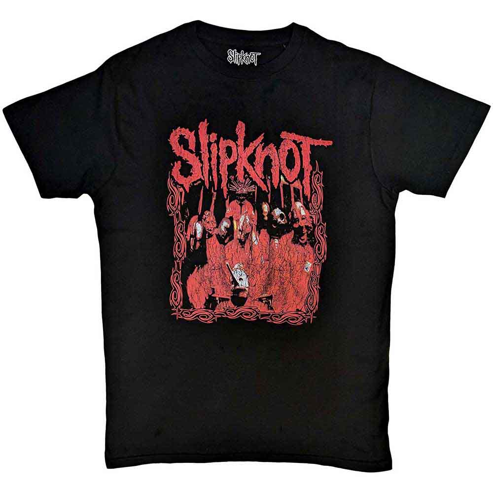 Black Slipknot band t-shirt with a framed band logo, extra large size.