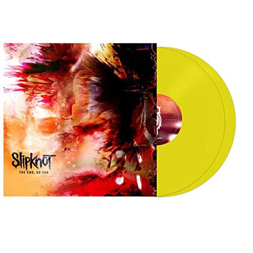 Slipknot album “The End, So Far” neon yellow vinyl record.