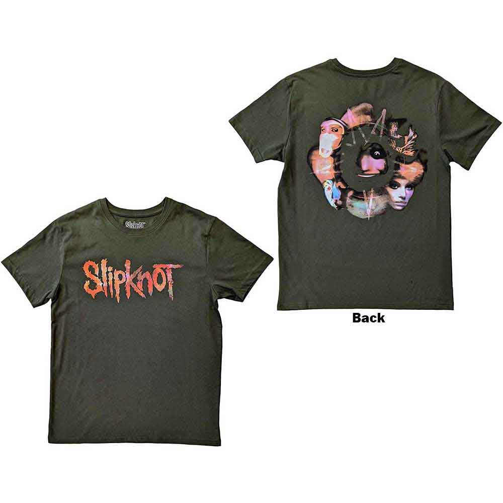 Black unisex T-shirt featuring Slipknot branding and Adderall-themed graphic print on the back.
