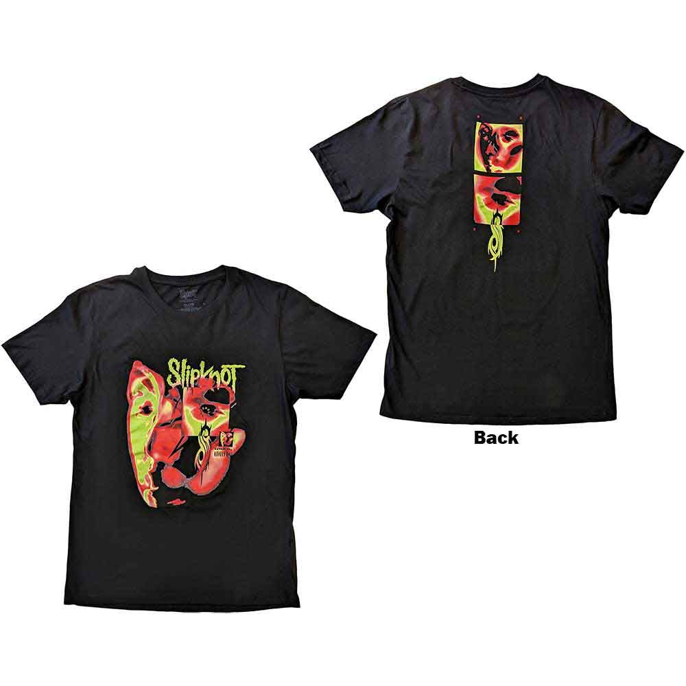 Black Slipknot t-shirt with large alien design printed on the back.