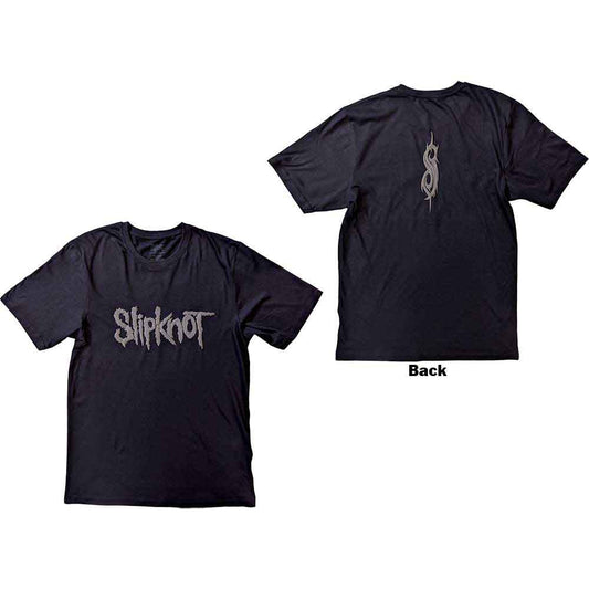 Black unisex t-shirt featuring the Slipknot logo printed on the back.