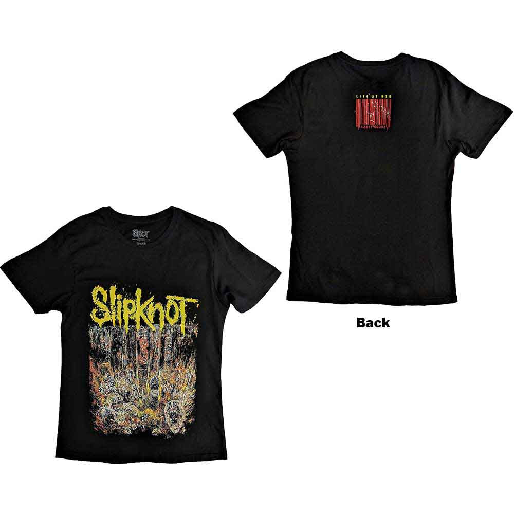 Black Slipknot t-shirt with back print of concert imagery, size XX-Large.