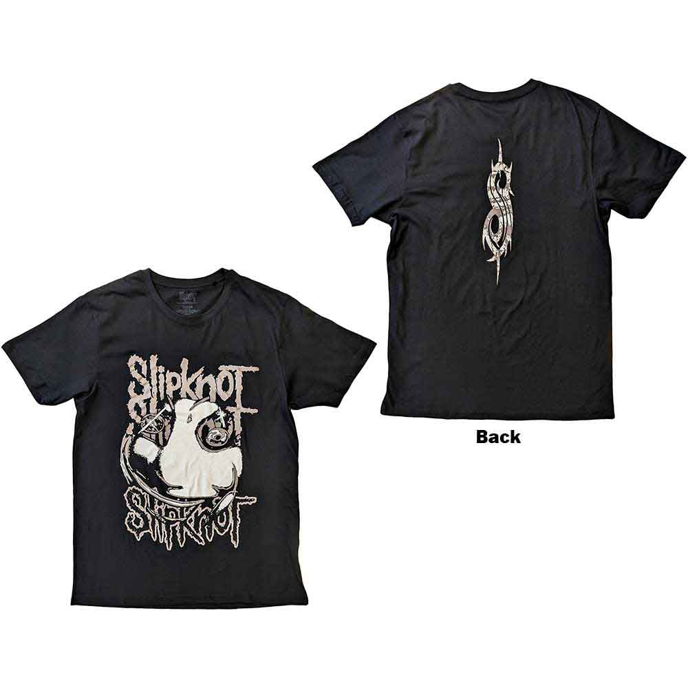 Black Slipknot t-shirt with large back print depicting maggots, size XX-Large.