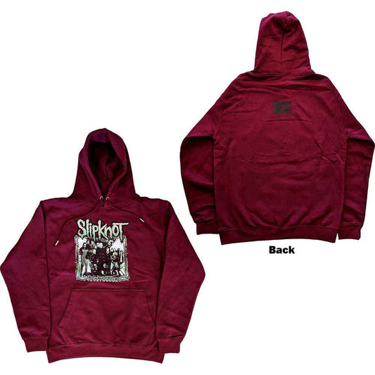 Black Slipknot hoodie with large barcode graphic on the back, size X-Large.
