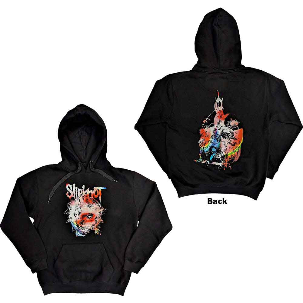 Black unisex pullover hoodie with a large graphic print of Death on the back.