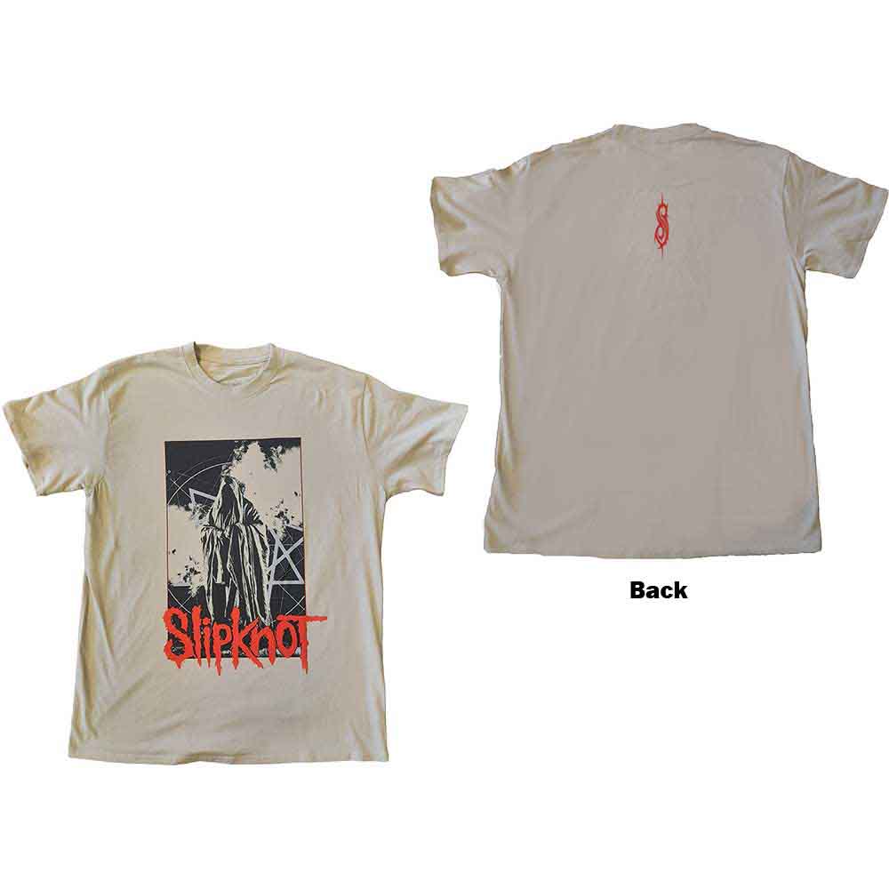 Black t-shirt with a large back print photo of Slipknot member Sid Wilson.