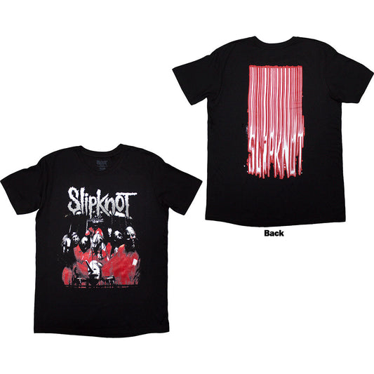 Black Slipknot t-shirt with large barcode design printed on the back.