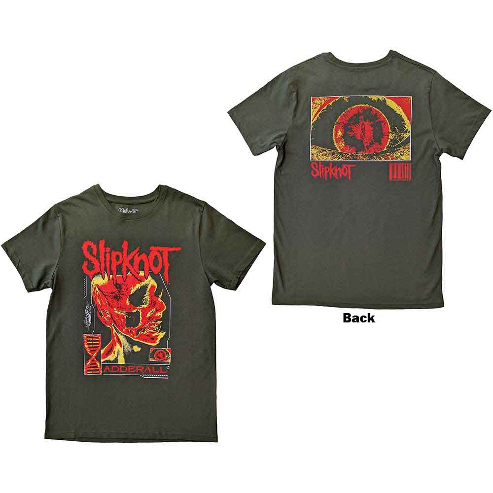 Black unisex T-shirt featuring a Slipknot zombie graphic on the back.