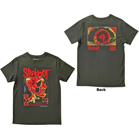 Black unisex T-shirt featuring a Slipknot zombie graphic on the back.