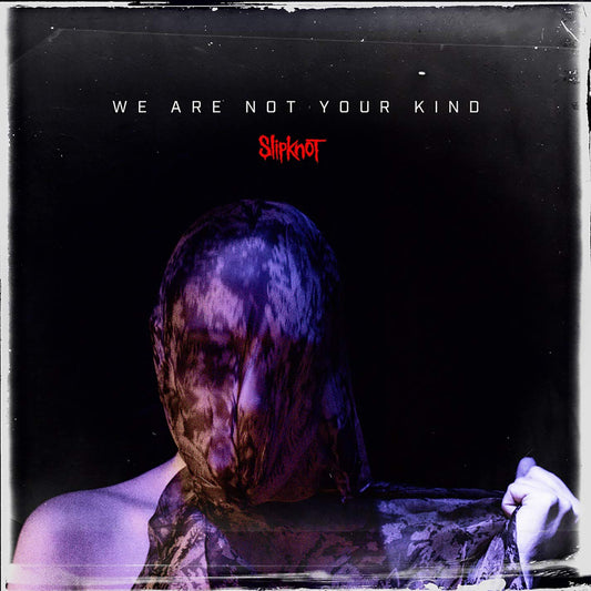 Slipknot album cover: masked face obscured in purple and black tones.