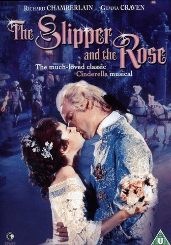 The Slipper and the Rose" DVD cover featuring a couple kissing.