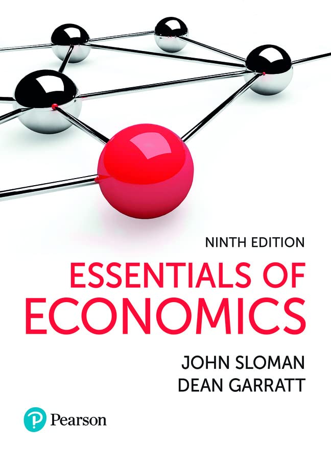 Book cover for "Essentials of Economics" ninth edition, with abstract red spheres.