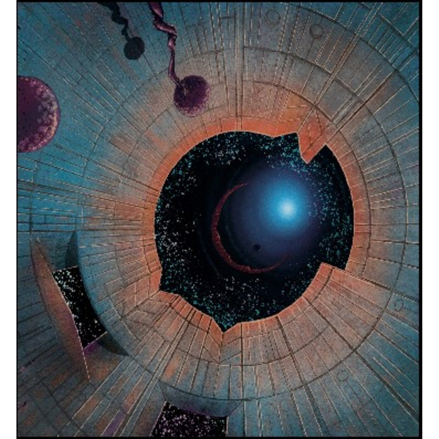 Abstract album cover depicting a swirling, cosmic canyon with a bright center.