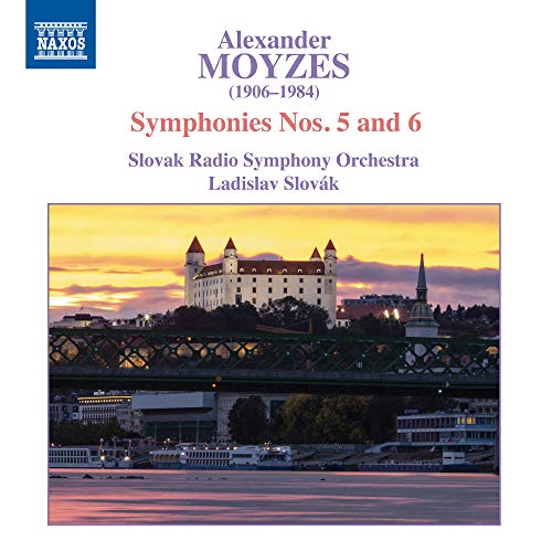 CD cover for Alexander Moyzes symphonies featuring Bratislava Castle at sunset.