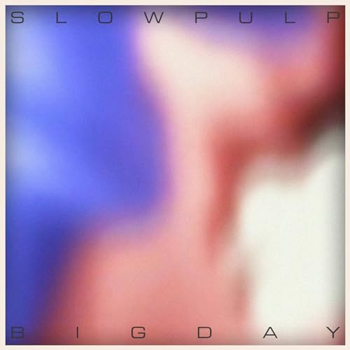 Vinyl record cover with blurred red and blue abstract design.