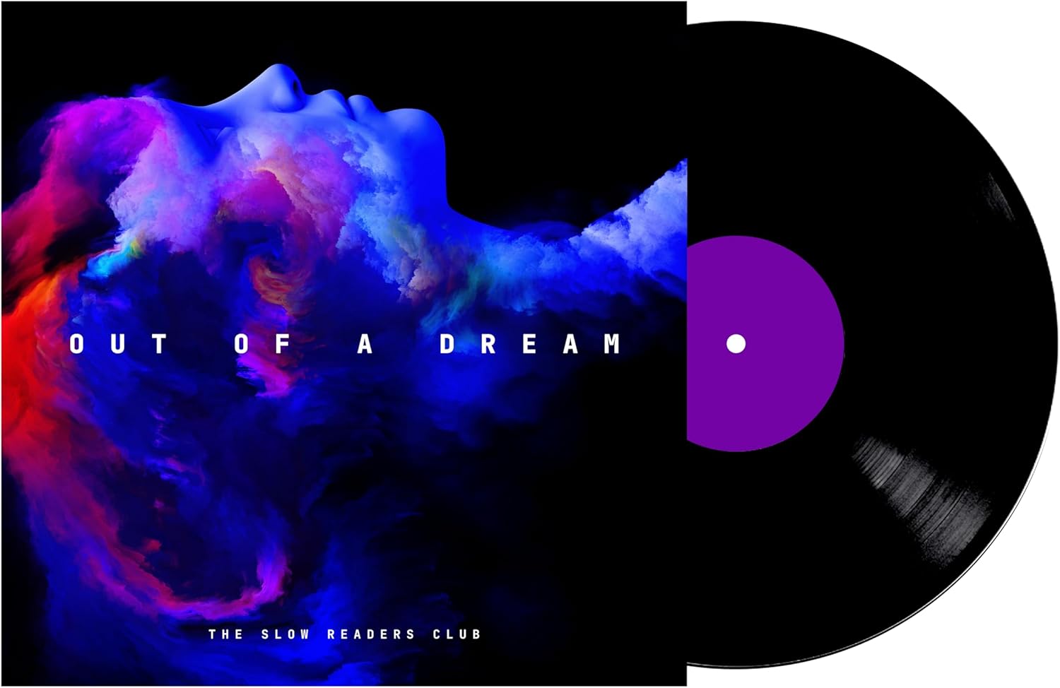 Vinyl record for Slow Readers Club’s “Out Of A Dream” album, colorful cover.