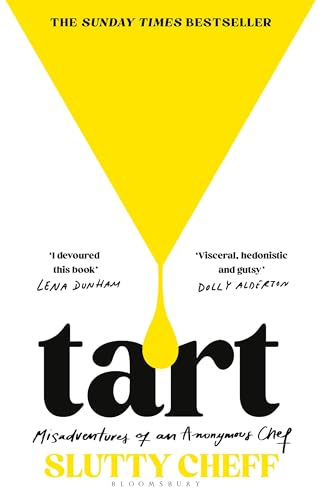 Book cover with bold yellow triangle, large black text "tart", and author quote.