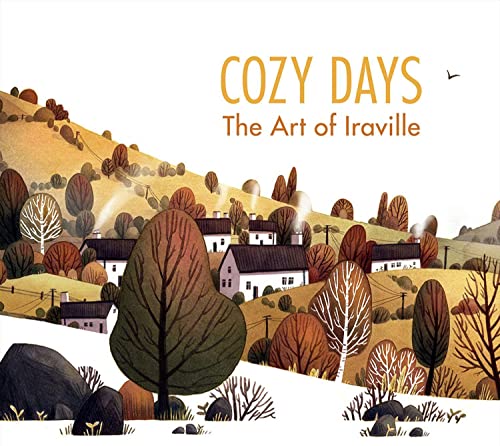 Book cover depicting a warmly colored village nestled among rolling hills and trees.