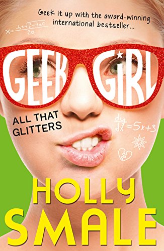 Book cover: girl with red glasses, equations, and text "All That Glitters".