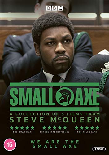 DVD cover for "Small Axe" featuring a man in a suit with a microphone.
