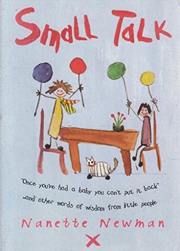 Book cover, "Small Talk," with childlike illustration of children and balloons.