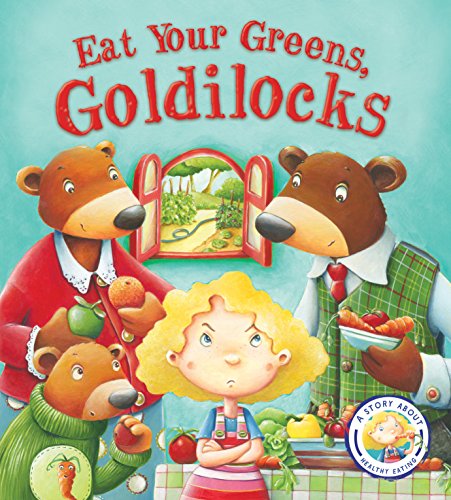 Goldilocks and the Three Bears with vegetables, illustrated children’s book cover.