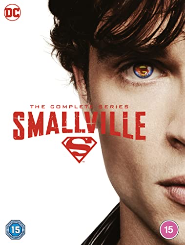 “Smallville” DVD cover featuring a close-up of a young man’s face and Superman’s logo.