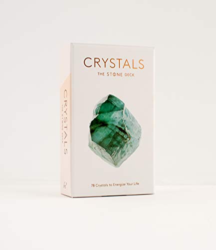 Beige card deck with a green crystal image on the front.