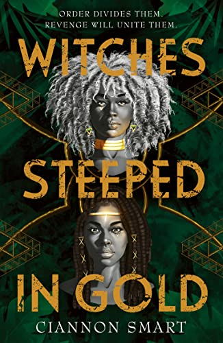 Book cover: two women with ornate gold details on a dark green background.