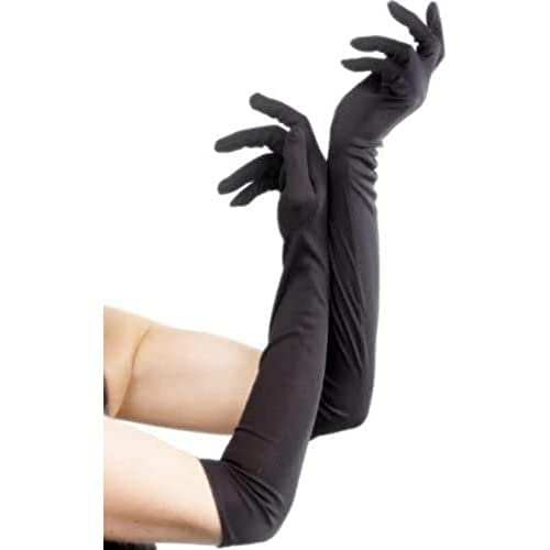 Long black gloves extending past the elbow, shown on a hand.