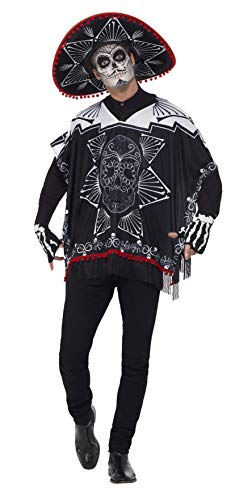 Day of the Dead bandit costume with skull makeup and sombrero.