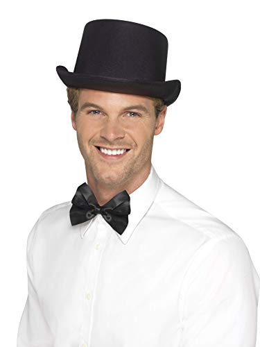 Man wearing a black top hat and bow tie.