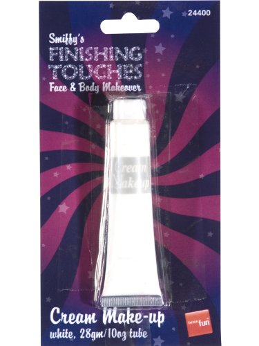 "White tube of cream makeup in a clear plastic package with black header."