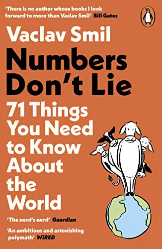 Book cover: "Numbers Don't Lie" with cows standing on a globe.