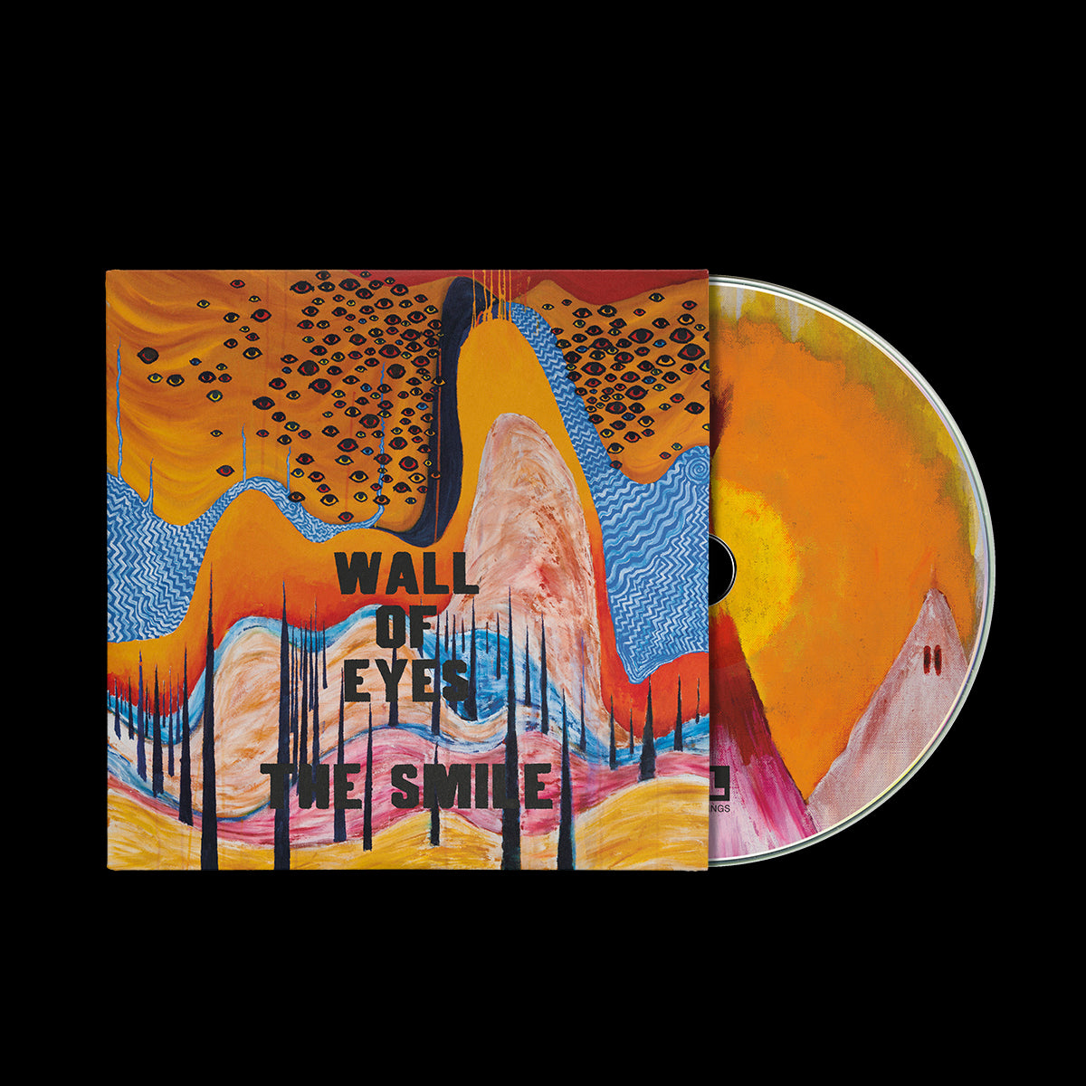 CD cover for The Smile’s “Wall of Eyes” featuring many painted eyes.