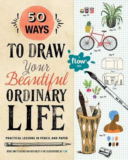 Book cover with hand-lettered title and sketched illustrations of everyday objects.