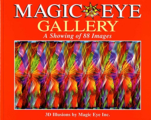 Book cover with repeating, colorful abstract pattern for 3D illusions.