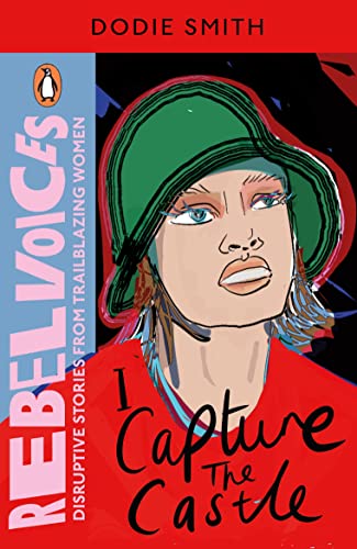 Book cover: "I Capture the Castle" with illustrated woman in green hat.