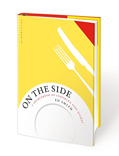 Cookbook cover with yellow background, fork, knife, and plate illustration.