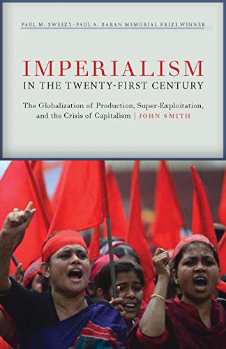 Book cover with red flags and a protesting crowd below the title.