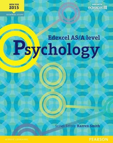 Textbook cover for Edexcel AS/A Level Psychology, blue and yellow design.