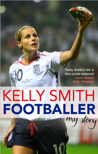 Book cover featuring Kelly Smith, a female footballer, with a soccer ball.